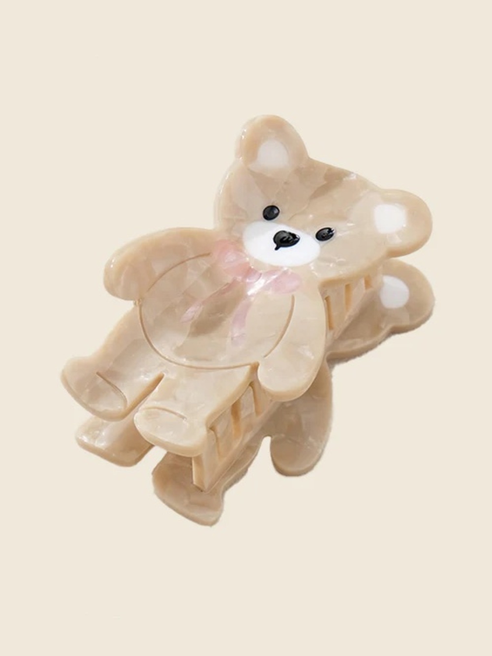 NWT Adorro Beige Teddy Bear Hair Clip